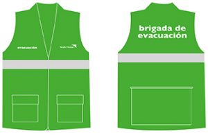 ERR Brigada Evacuación. Voluntarios. Chaleco verde