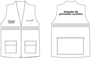 ERR Brigada Primeros Auxilios. Voluntarios. Chaleco blanco