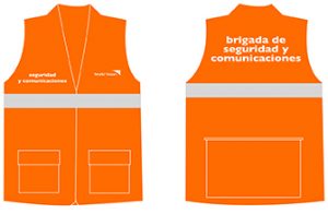 ERR Brigada Seguridad y COMMs. Voluntarios. Chaleco naranja