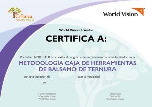 Crianza con ternura. Bálsamo Ternura. Certificado de aprobación