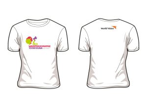 Camiseta blanca cuello redondo - Red Wamprakunapak Yuyaykuna