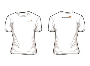 Participante. Camiseta blanca, cuello redondo