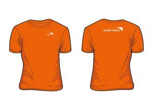 Staff camiseta naranja, cuello redondo