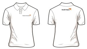 Voluntario comunitario. Camiseta blanca, Polo