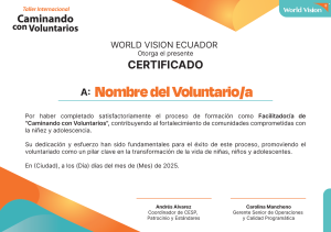 Caminando con Voluntarios - Certificado de facilitador